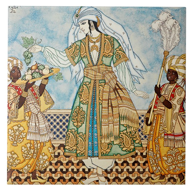 Illustration "Persische Frauen" von Ivan Bilibin Fliese (Vorderseite)