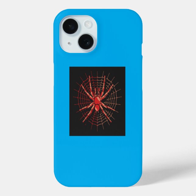 Illustration personnalisée Spider iPhone 15 Coque (Verso)