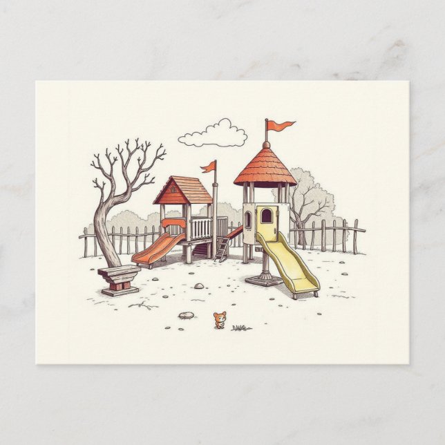 Illustration - playground postkarte (Vorderseite)