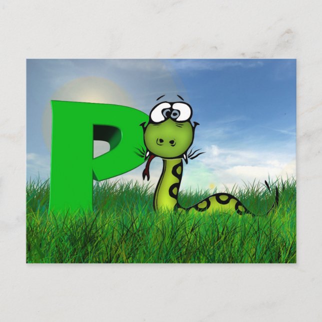 Illustration python carte postale (Devant)