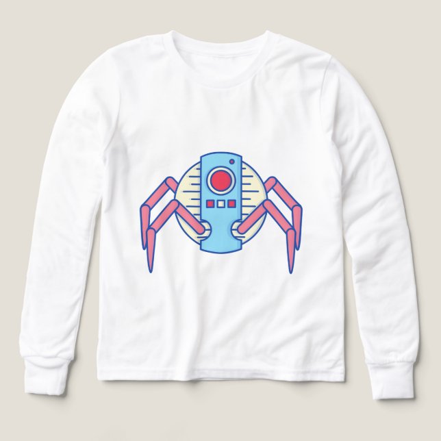 Illustration Retro Blue Robot Spider Walker (Motif recto)