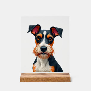 Illustration Rétro Portrait de Chien Coloré Vintag