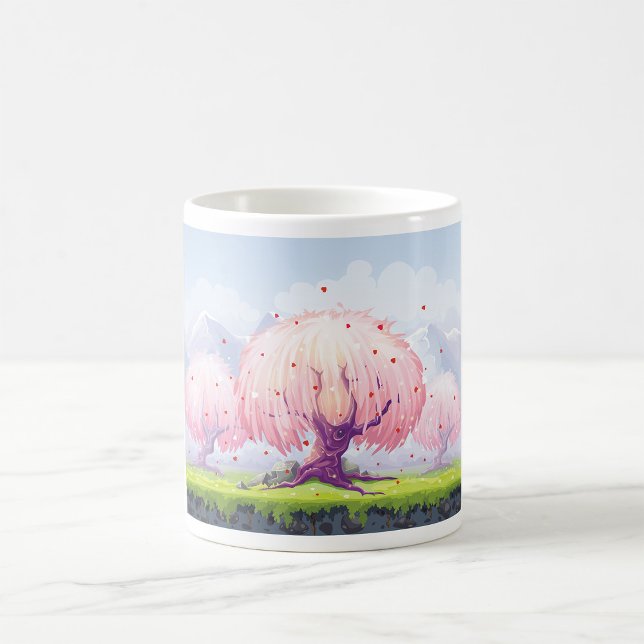 Illustration rosa Bäume Kaffeetasse (Von Creator hochgeladen)