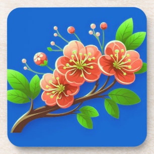 Illustration rosa Blumen Getränkeuntersetzer
