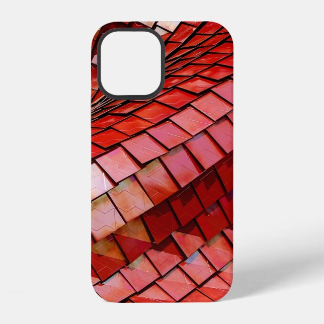 Illustration roter Fliesen iPhone 12 Hülle (Rückseite)