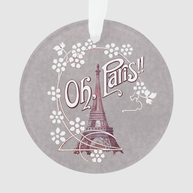 Illustration rouge Tour Eiffel Blancs Baies Gris (devant)