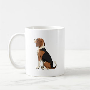 Illustration Rückansicht Vintage-Beagle-Hund Haust Kaffeetasse
