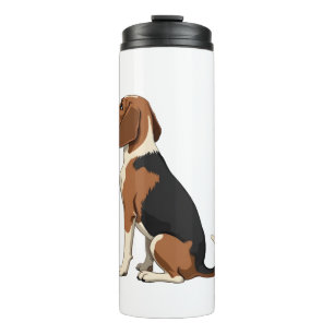 Illustration Rückansicht Vintage-Beagle-Hund Haust Thermosbecher