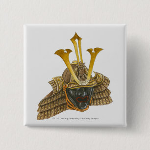 Illustration Samuraisturzhelms des des 16. Button