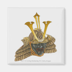 Illustration Samuraisturzhelms des des 16. Magnet