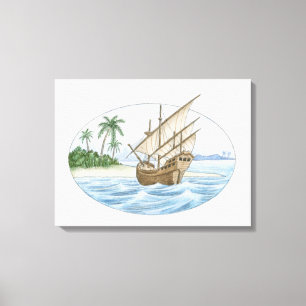 Illustration Schiffs des des 16. Jahrhundertsnahe Leinwanddruck