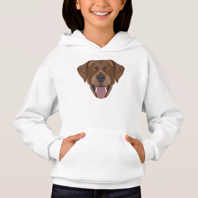 Illustration schokoladenfarbenes Labrador retrieve Hoodie (Vorderseite)