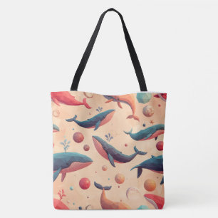 Illustration schwimmender kosmischer Wale Tasche