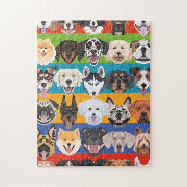 Illustration seamless pattern colorful dogs (Vertikal)