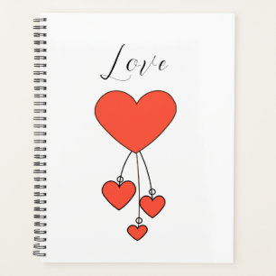 Illustration simple avec coeur écarlate Amour
