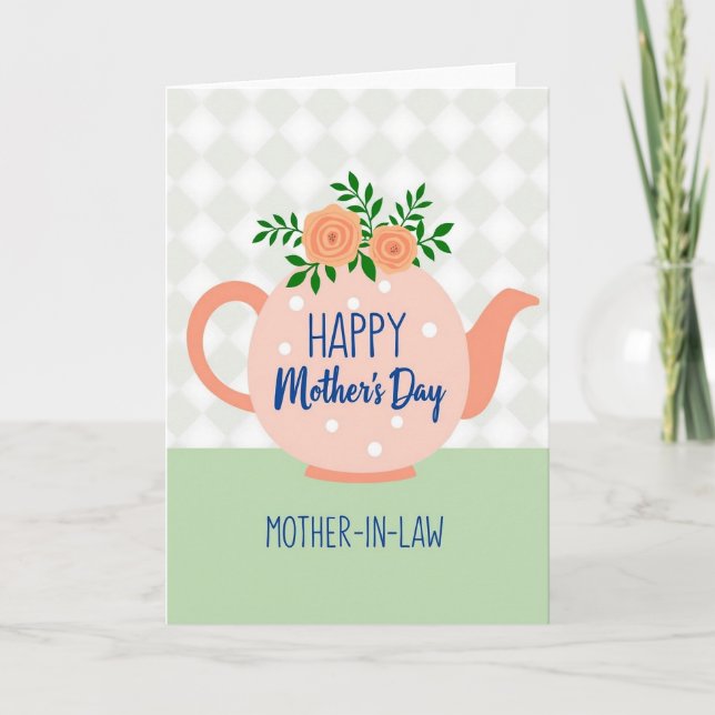 Illustration Théière Carte pour les mamans (Devant)