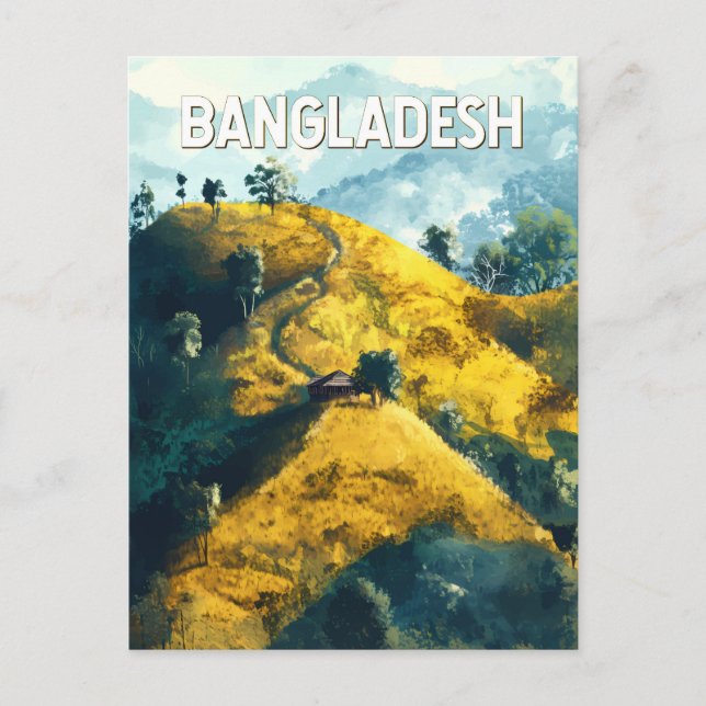 Illustration Travel Art Vintag Postkarte (Vorderseite)