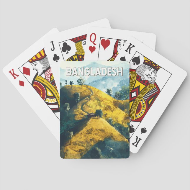 Illustration Travel Art Vintag Spielkarten (Rückseite)
