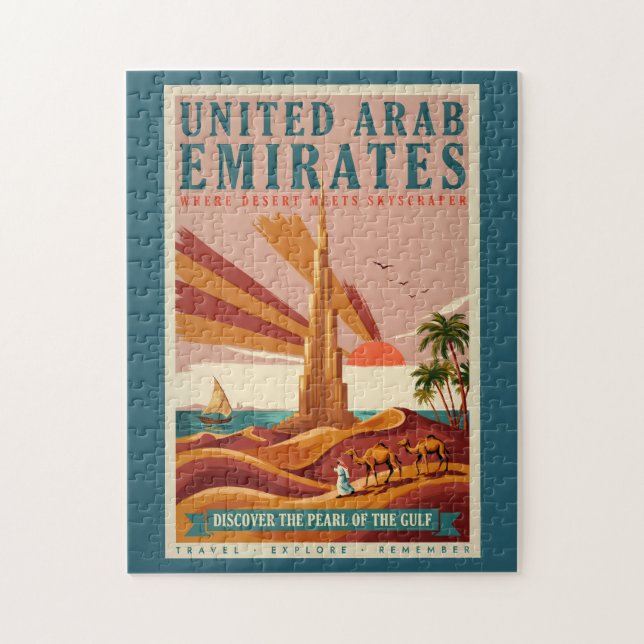 Illustration UAE Kamel Burj Khalifa Reise Kunst (Vertikal)