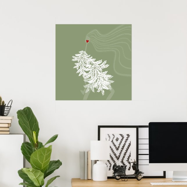 Illustration über die langhaarige botanische Minim Poster (Heimbüro)