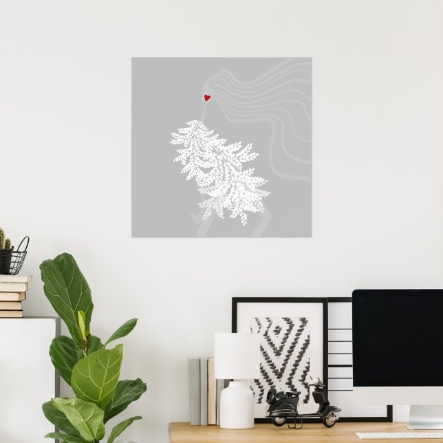 Illustration über die langhaarige botanische Minim Poster (Heimbüro)