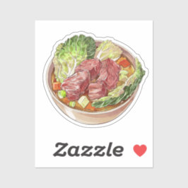 Illustration über gesundes Rindfleisch und Kohlsup Aufkleber