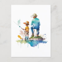 Illustration über Vater und Sohn Wasserfarbe Kunst