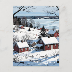Illustration und Wintergedicht aus Door County, Wi Postkarte