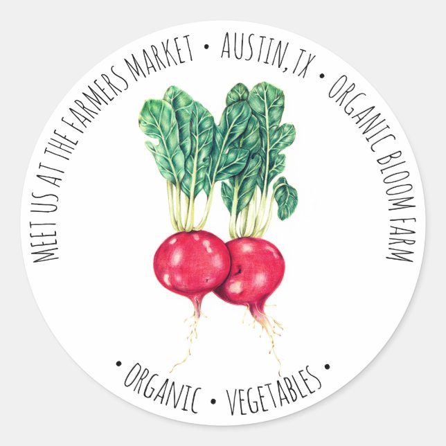 Illustration végétale ⎢ Sticker rond de ferme (Devant)
