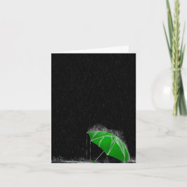 Illustration Verlierter grüner Regenschirm in Rege Karte