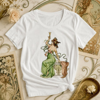 Illustration vintage Art Nouveau de la Dame du Cha