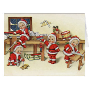Illustration vintage Baby Père Noël