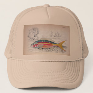 Illustration vintage Casquette du pêcheur