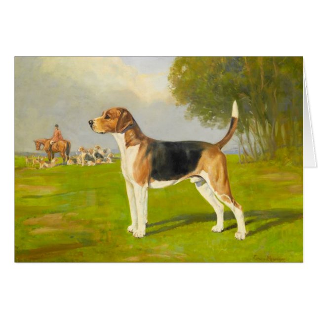 Illustration vintage - chien de harrier, (Devant horizontal)