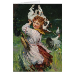 Illustration vintage - chien de Terrier et les