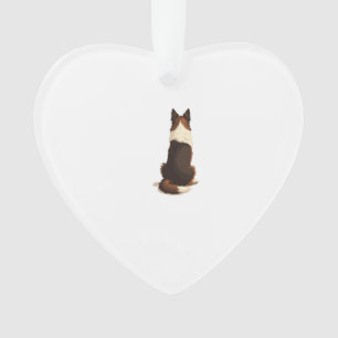 Illustration vintage de Border Collie vu de dos