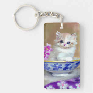 Illustration vintage de chaton blanc