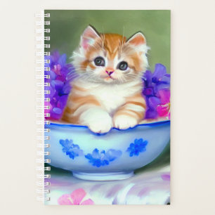 Illustration vintage de chaton orange et blanc