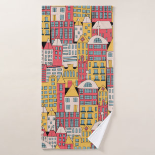 Illustration vintage d'un bâtiment urbain dans le