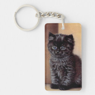 Illustration vintage Halloween Black Kitten