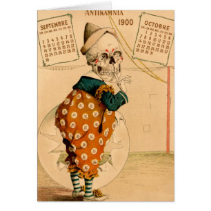 Illustration vintage squelettique de clown