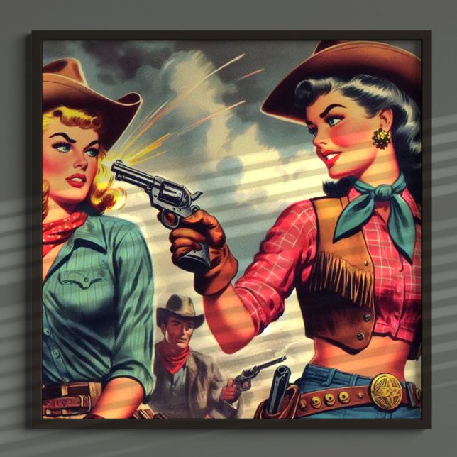 Illustration Vintager Cowgirls Poster (Von Creator hochgeladen)