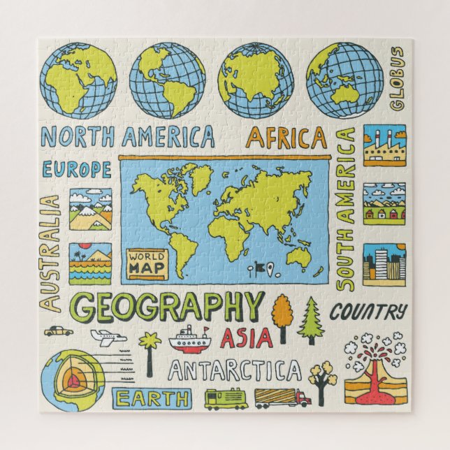 Illustration Vintager Geografie (Vertikal)