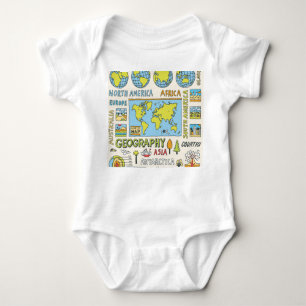 Illustration Vintager Geografie Baby Strampler