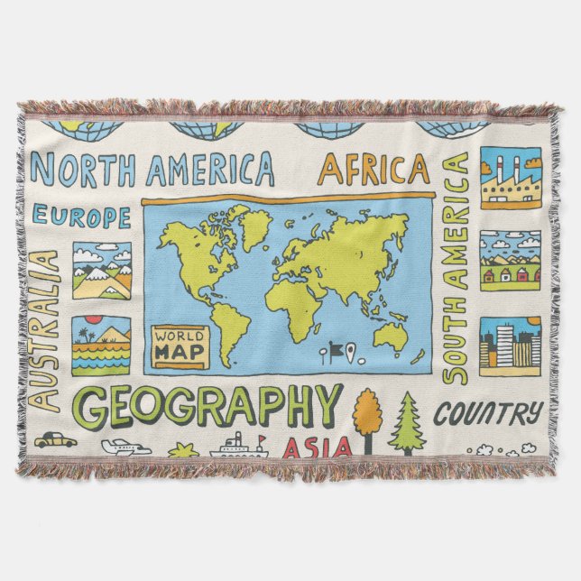 Illustration Vintager Geografie Decke (Vorderseite)