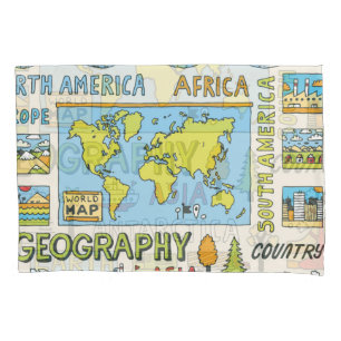 Illustration Vintager Geografie Kissenbezug