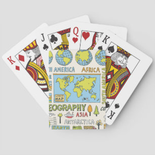 Illustration Vintager Geografie Spielkarten