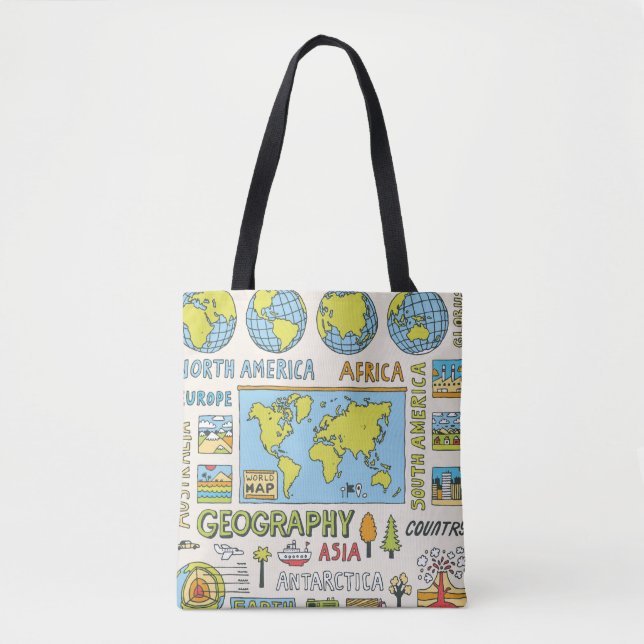 Illustration Vintager Geografie Tasche (Vorderseite)