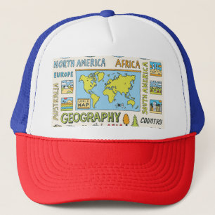 Illustration Vintager Geografie Truckerkappe