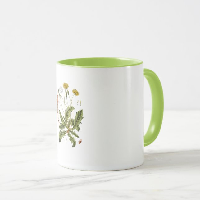 Illustration Vintager Löwenzahn Tasse (VorderseiteRechts)